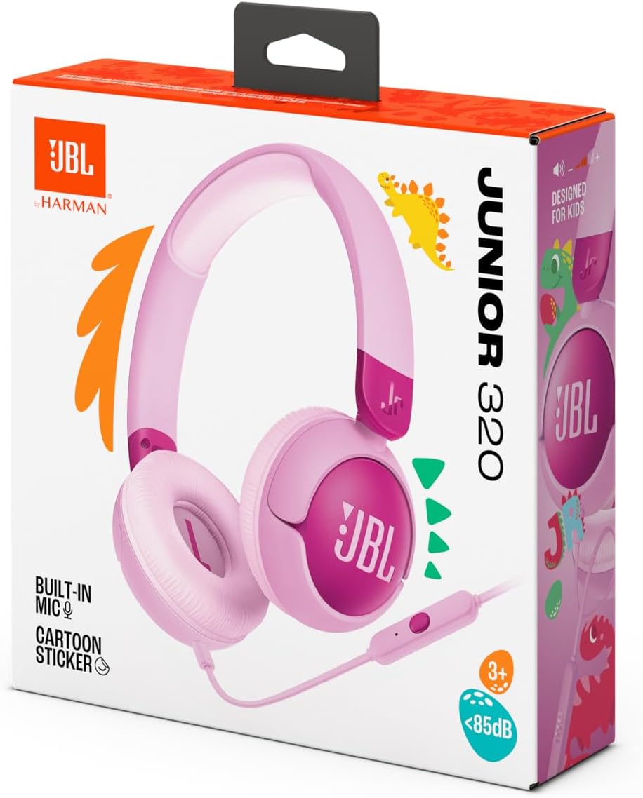 JBL Junior 320 Wired Over-Ear Headphones for Children with Built-in Microphone
