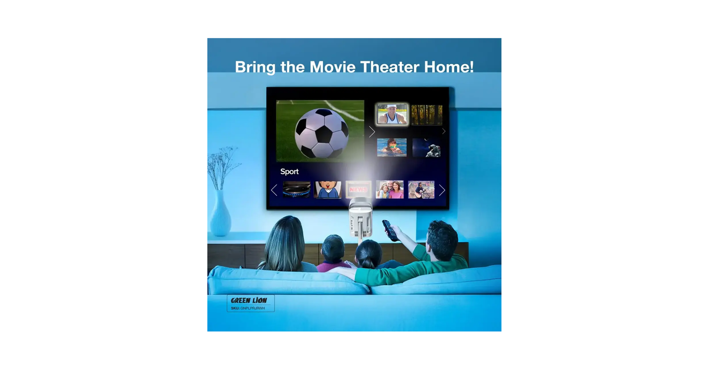 Green Lion Pluto Portable Projector - White