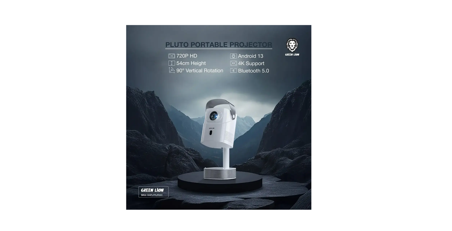 Green Lion Pluto Portable Projector - White