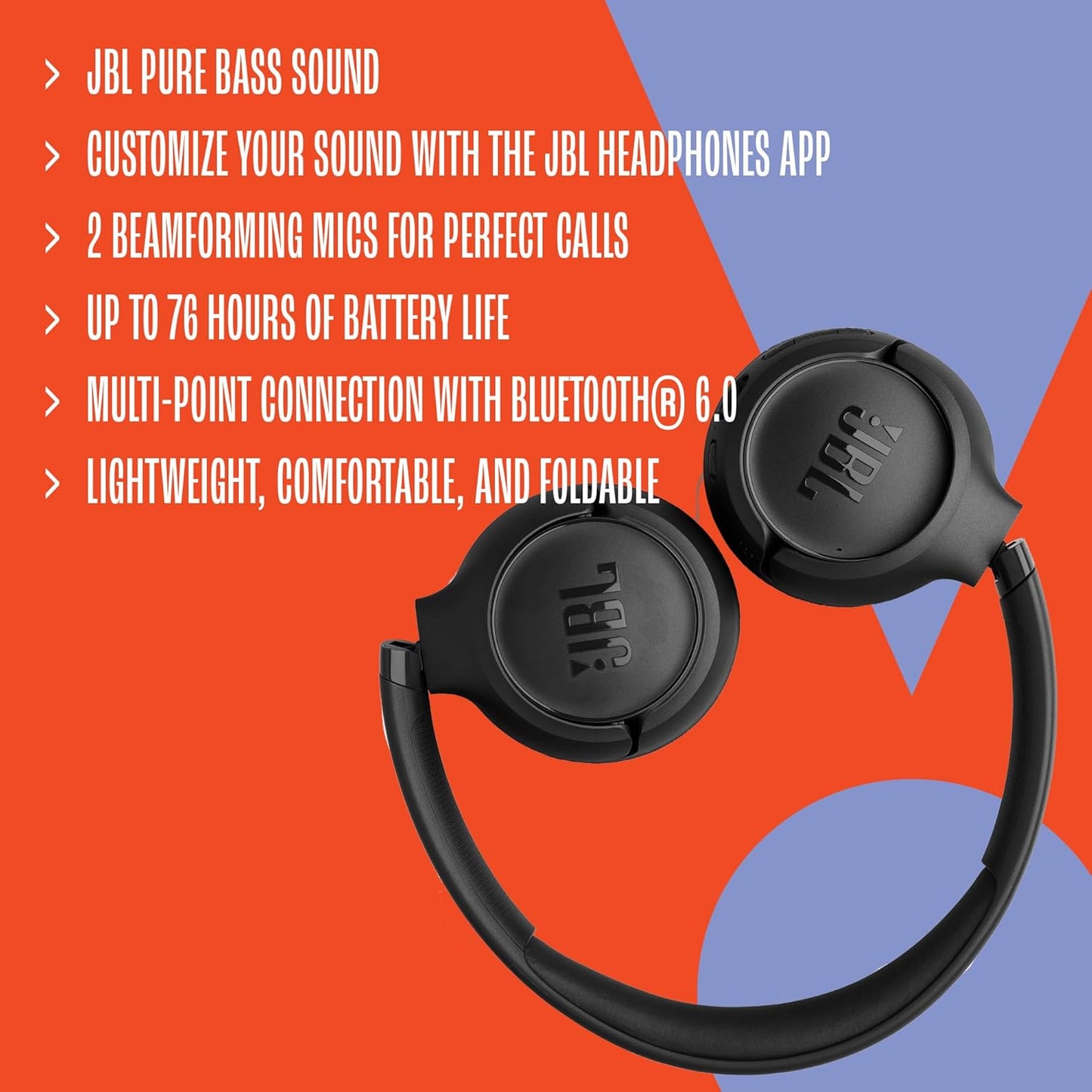 JBL TUNE 520BT On-Ear Headphones