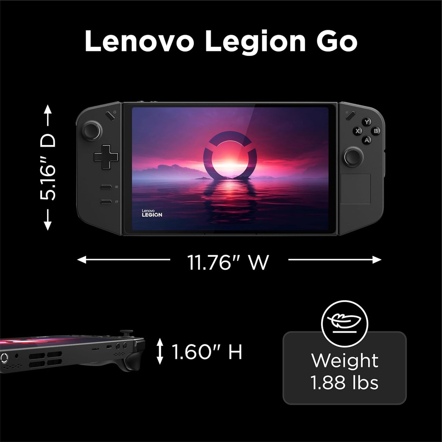 Lenovo Legion Go 8APU1 Handheld Gaming Console – AMD Ryzen Z1 Extreme, 16GB RAM, 512GB