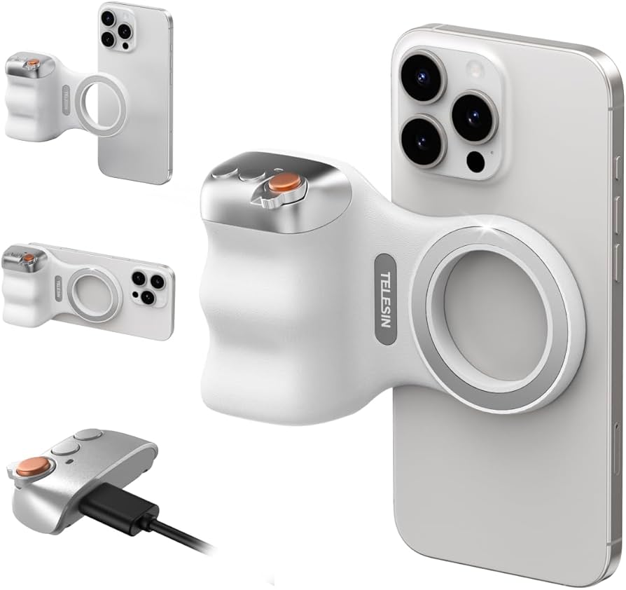 Telesin Fun Shot Magnetic Phone Grip with Ring Light